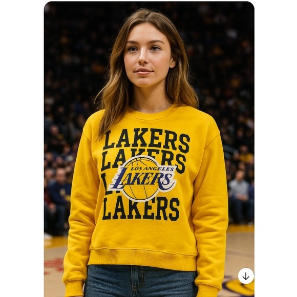 NBA Los Angeles Lakers Yellow Graphic Sweatshirt – Medium - Picture 1 of 13